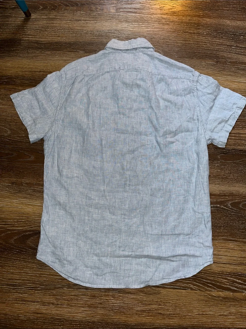 J. Crew Men’s Short Sleeve Button-Down Cotton/Linen Shirt - Light Blue Sz M